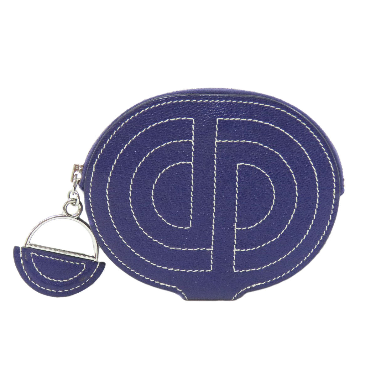 HERMES Coin case Shave Navy In-the-Loop SilverMetal
