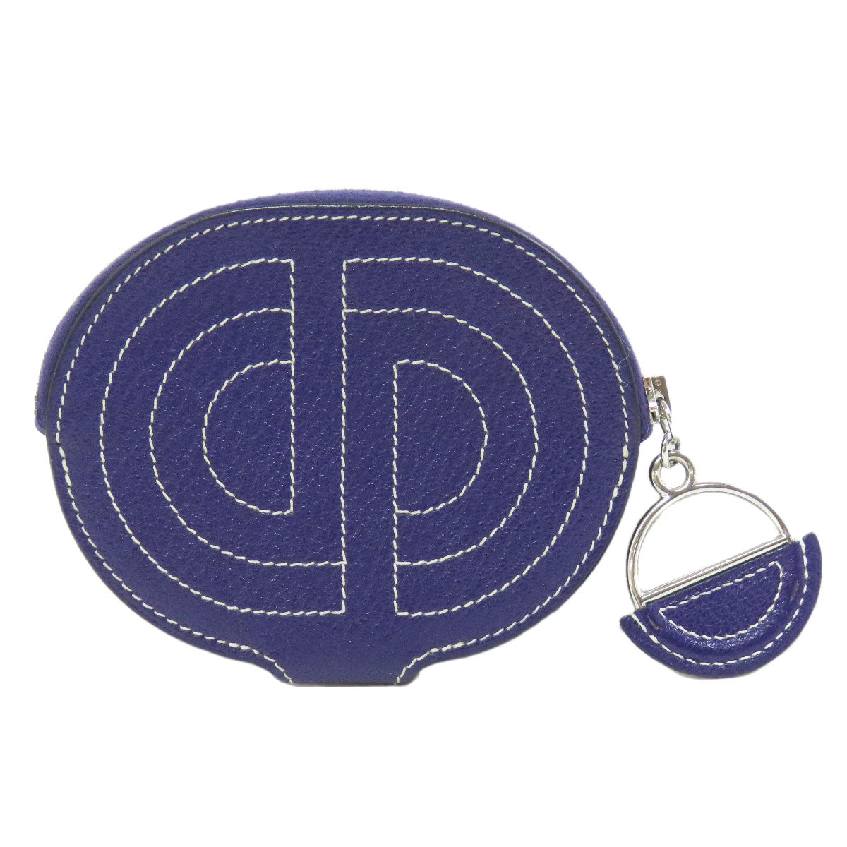 HERMES Coin case Shave Navy In-the-Loop SilverMetal