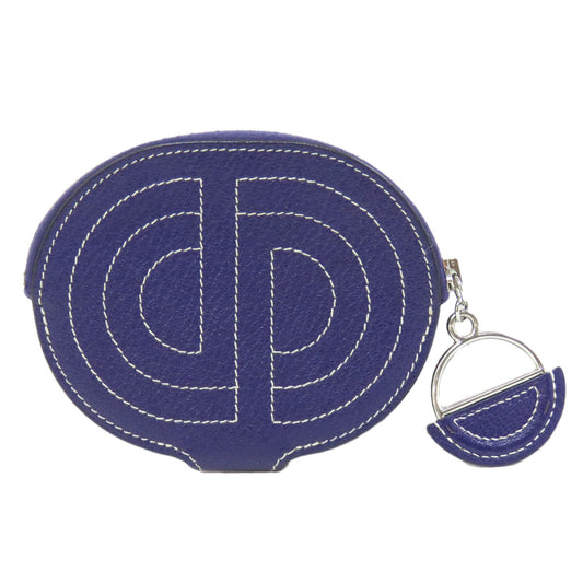 HERMES Coin case Shave Navy In-the-Loop SilverMetal