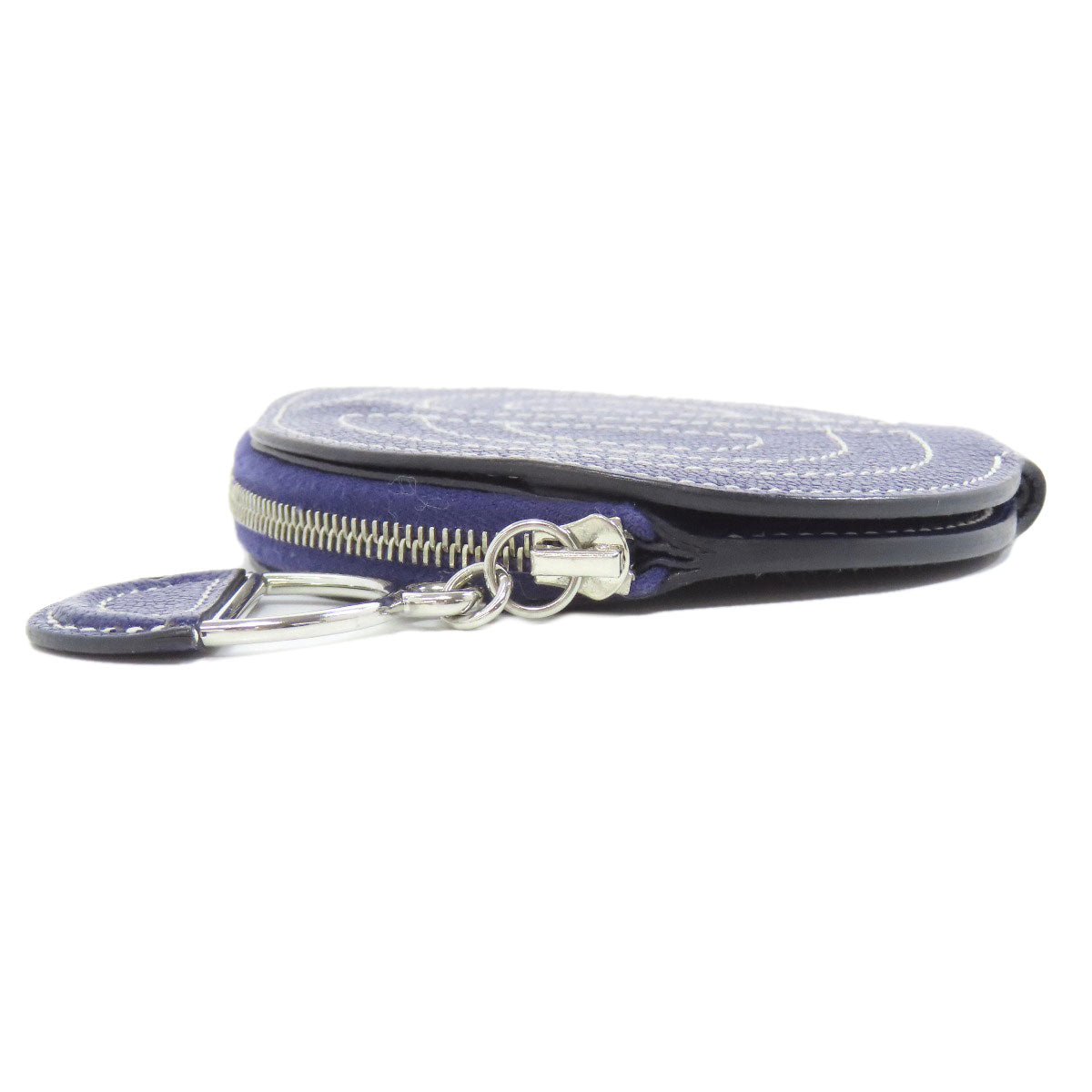 HERMES Coin case Shave Navy In-the-Loop SilverMetal