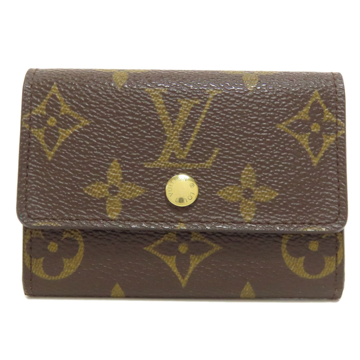 LOUIS VUITTON Coin case M61930 Monogram canvas Brown Portonet Plat Women Used
