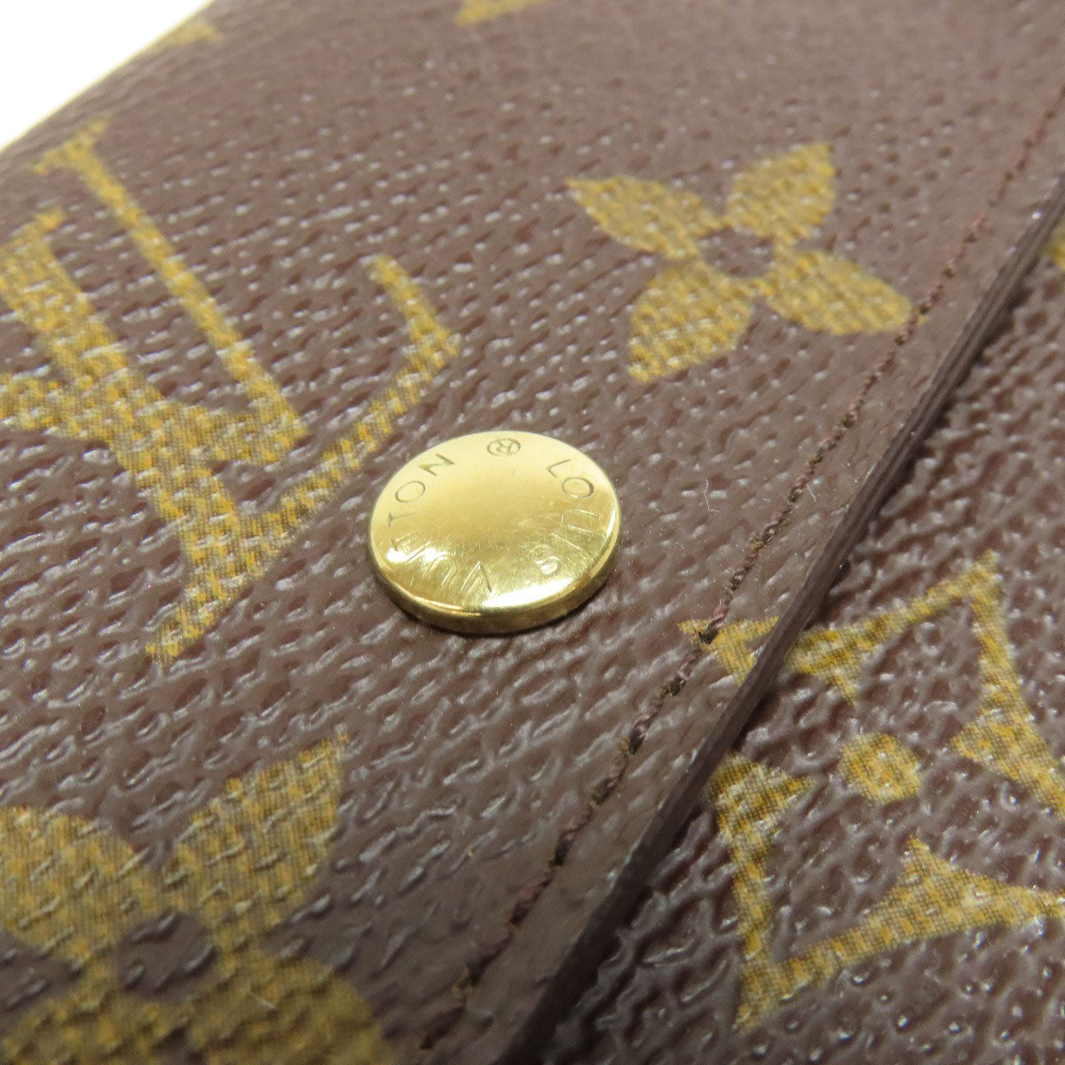 LOUIS VUITTON Coin case M61930 Monogram canvas Brown Portonet Plat Women Used