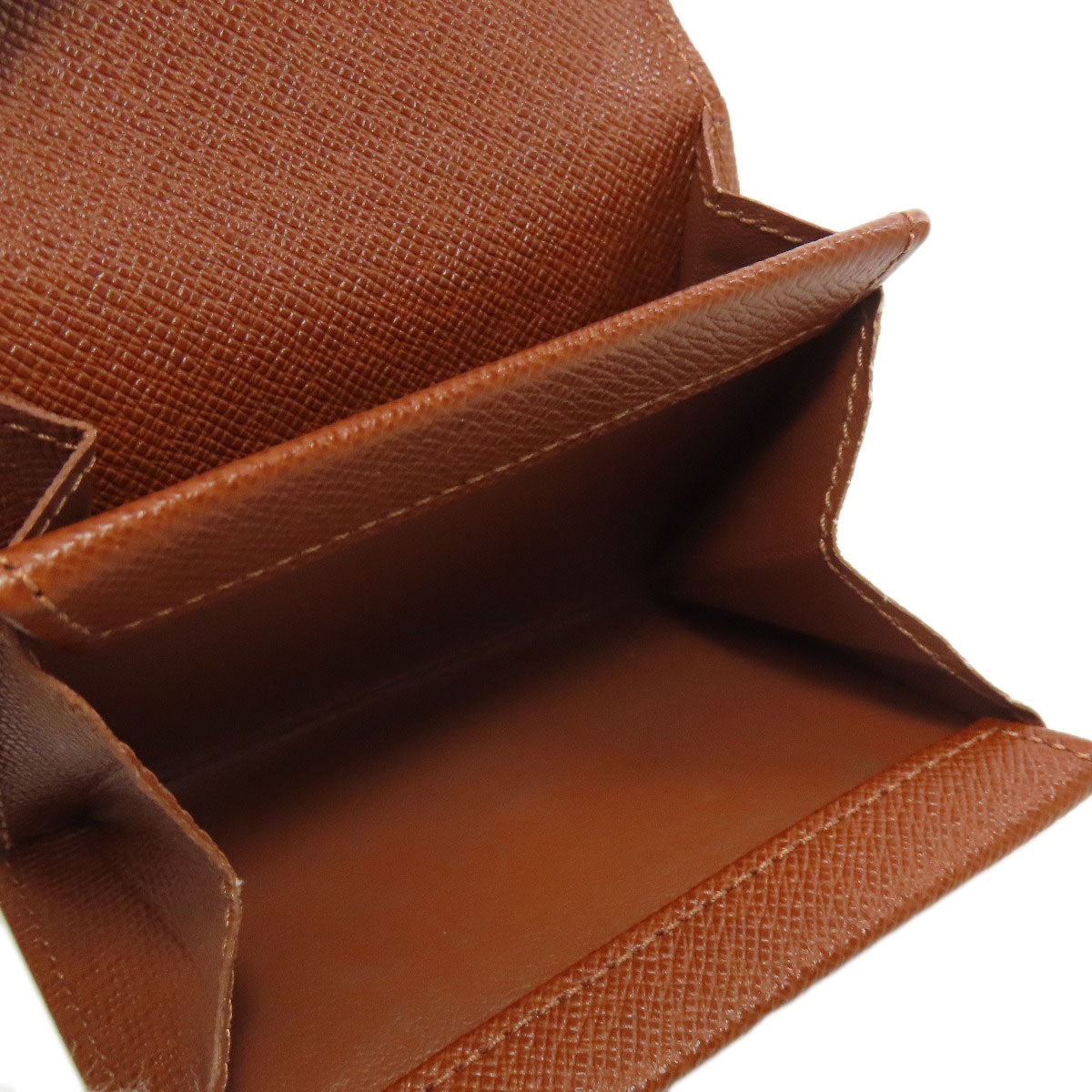 LOUIS VUITTON Coin case M61930 Monogram canvas Brown Portonet Plat Women Used