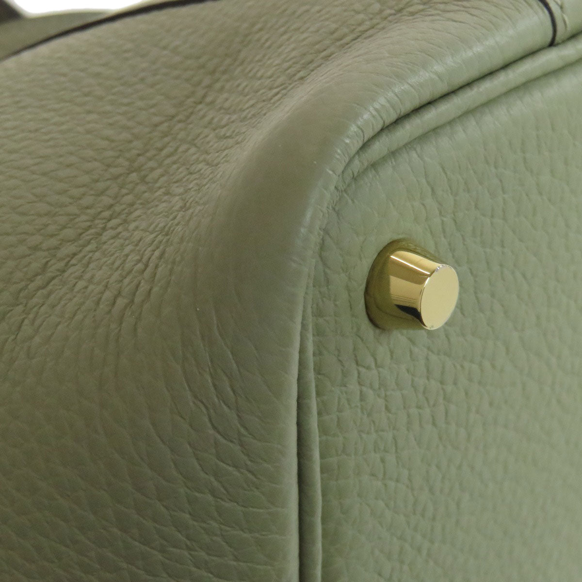 HERMES Handbag Taurillon Clemence green Picotin Lock PM Gold Metal Women Used