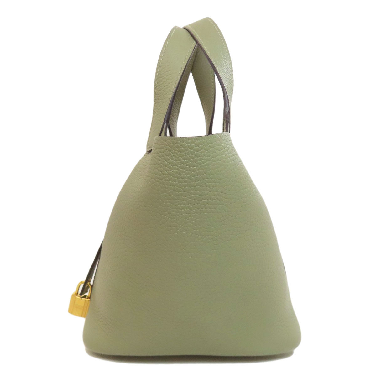 HERMES Handbag Taurillon Clemence green Picotin Lock PM Gold Metal Women Used