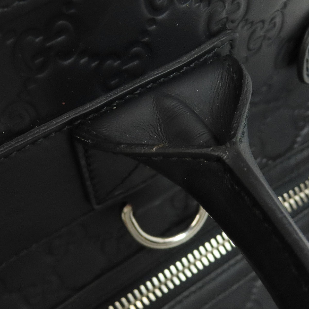 GUCCI Tote Bag 246410 Calfskin black GG Signature Shima