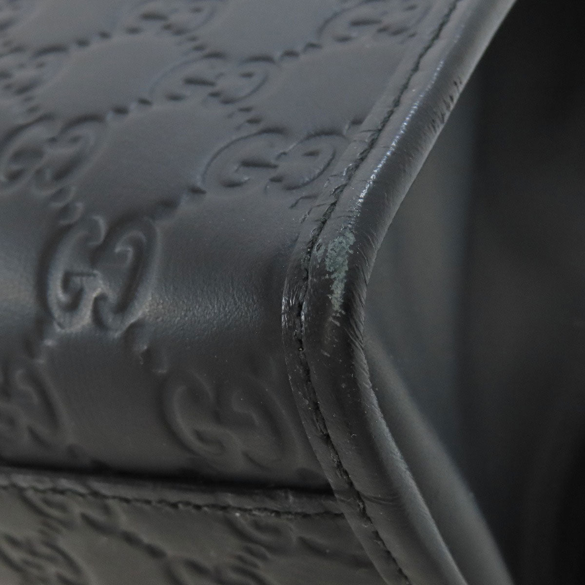 GUCCI Tote Bag 246410 Calfskin black GG Signature Shima