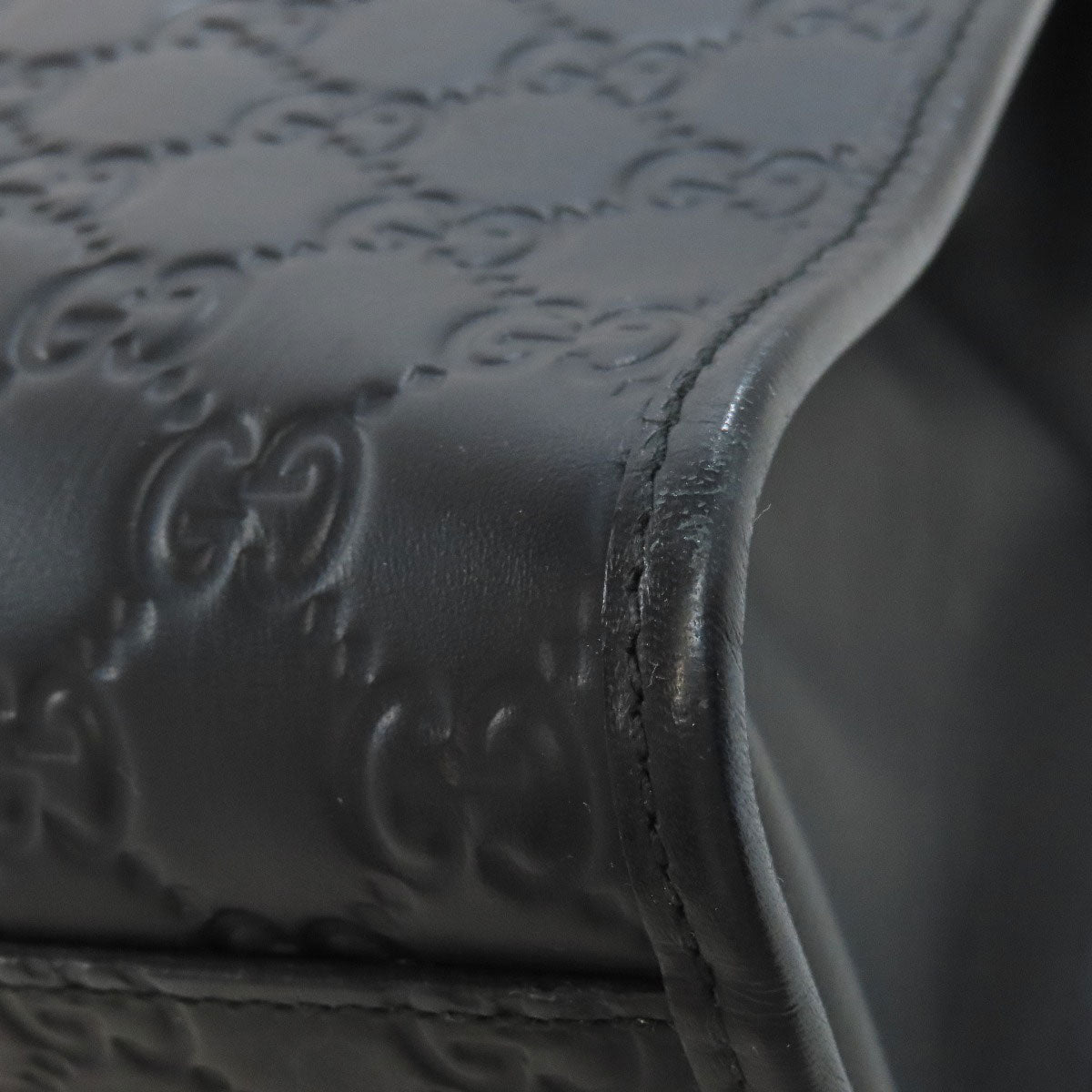 GUCCI Tote Bag 246410 Calfskin black GG Signature Shima