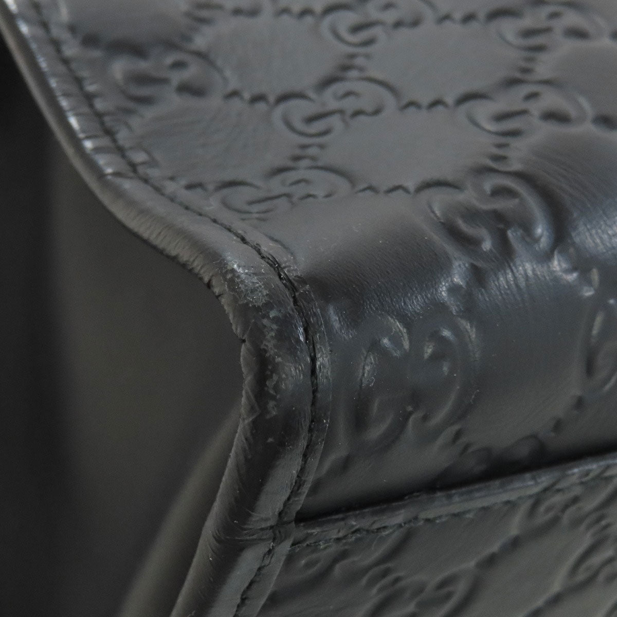 GUCCI Tote Bag 246410 Calfskin black GG Signature Shima
