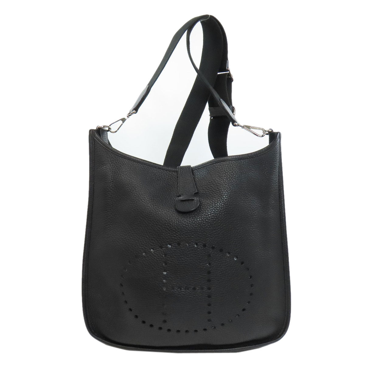 HERMES Shoulder Bag Togo black Evelyn 3 GM SilverMetal Women Used