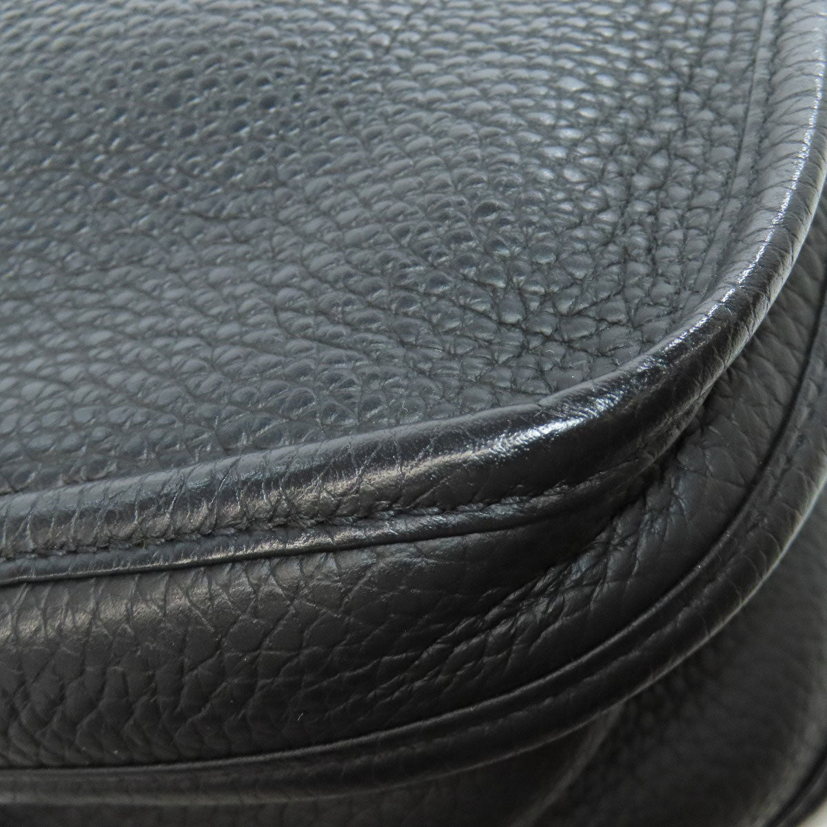 HERMES Shoulder Bag Togo black Evelyn 3 GM SilverMetal Women Used