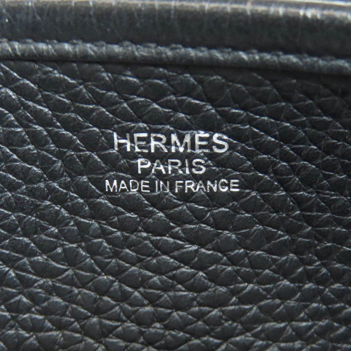 HERMES Shoulder Bag Togo black Evelyn 3 GM SilverMetal Women Used