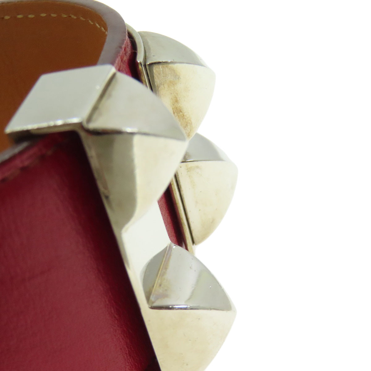 HERMES bracelet Calfskin Red Collie do cyan Women Used