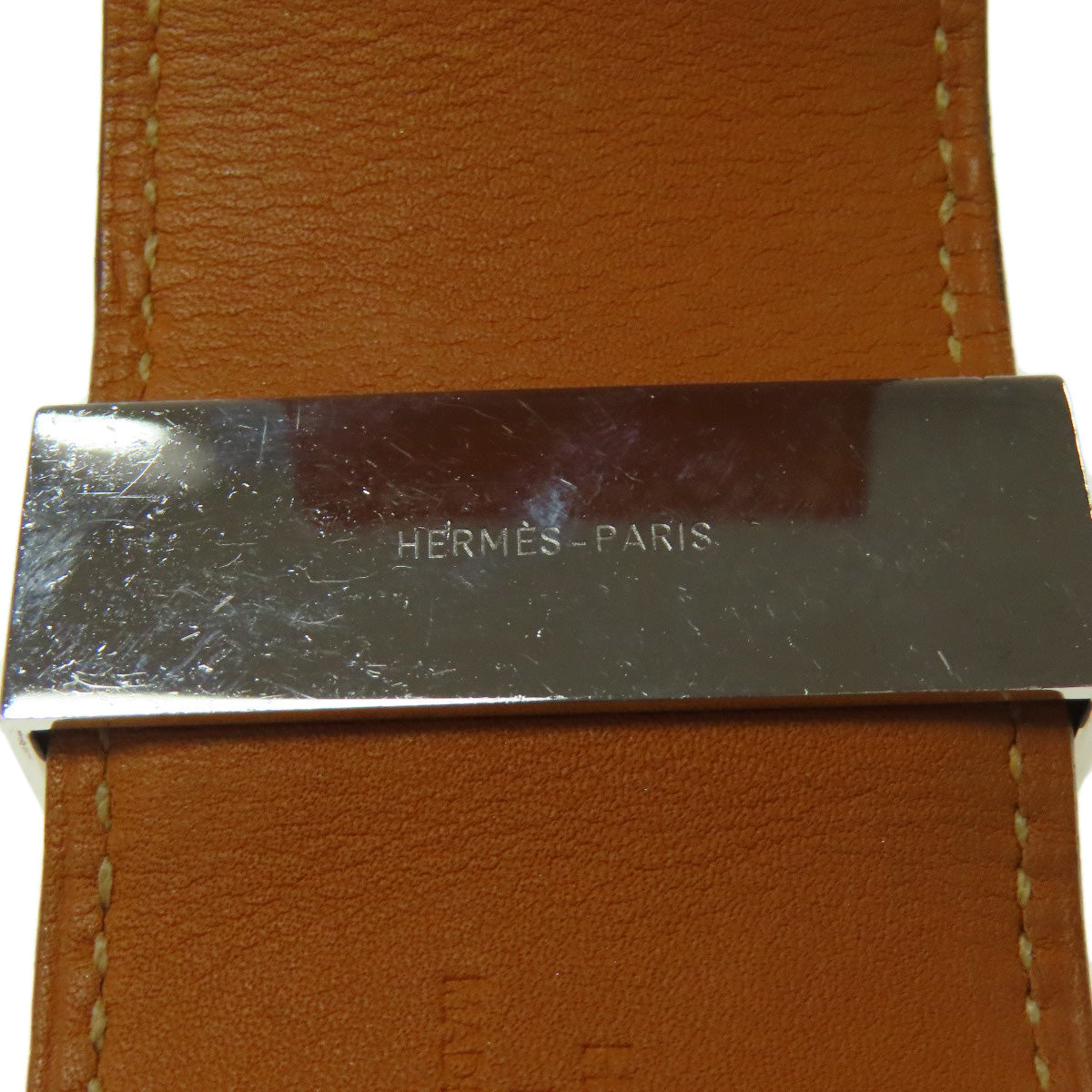 HERMES bracelet Calfskin Red Collie do cyan Women Used