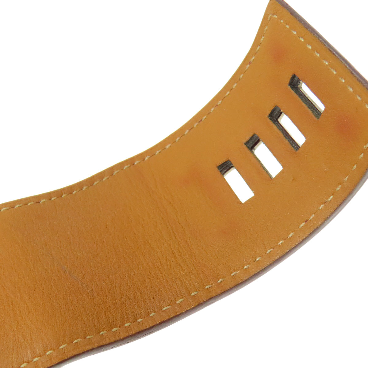 HERMES bracelet Calfskin Red Collie do cyan Women Used