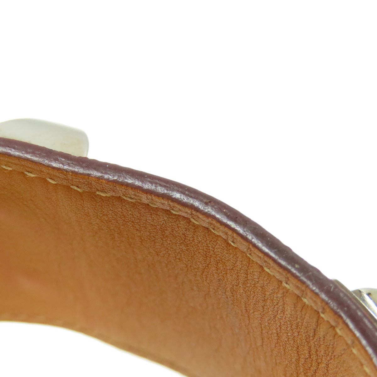 HERMES bracelet Calfskin Red Collie do cyan Women Used