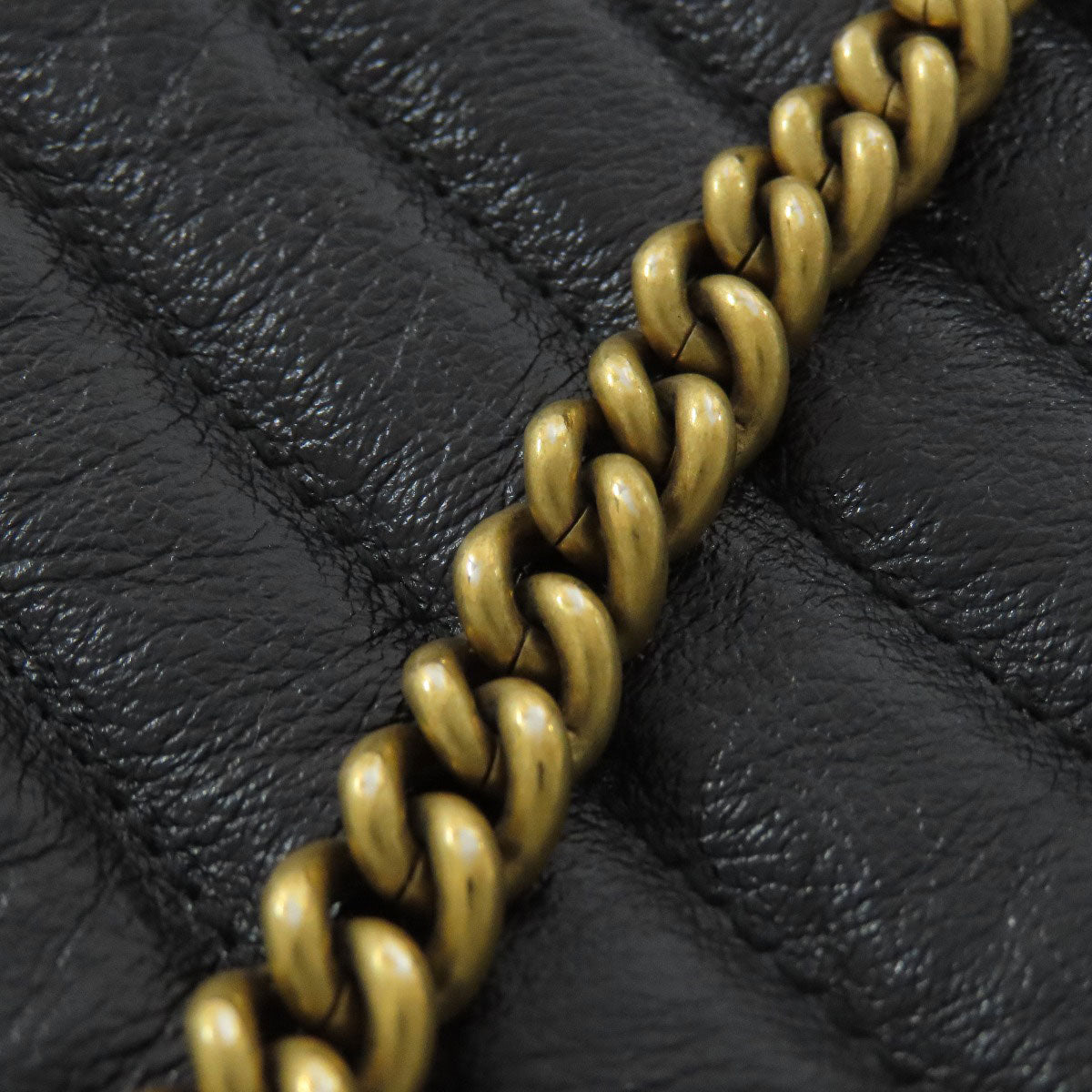 GUCCI Shoulder Bag 550154 leather black Round Chain Shoulder Women Used