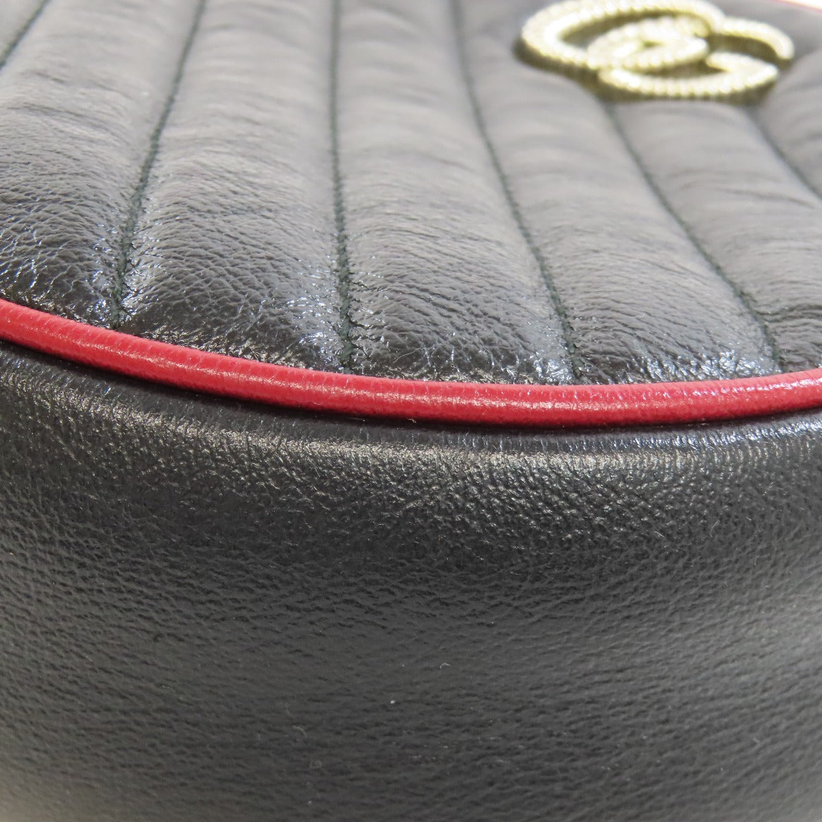 GUCCI Shoulder Bag 550154 leather black Round Chain Shoulder Women Used