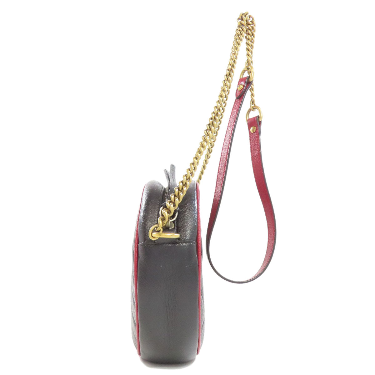 GUCCI Shoulder Bag 550154 leather black Round Chain Shoulder Women Used