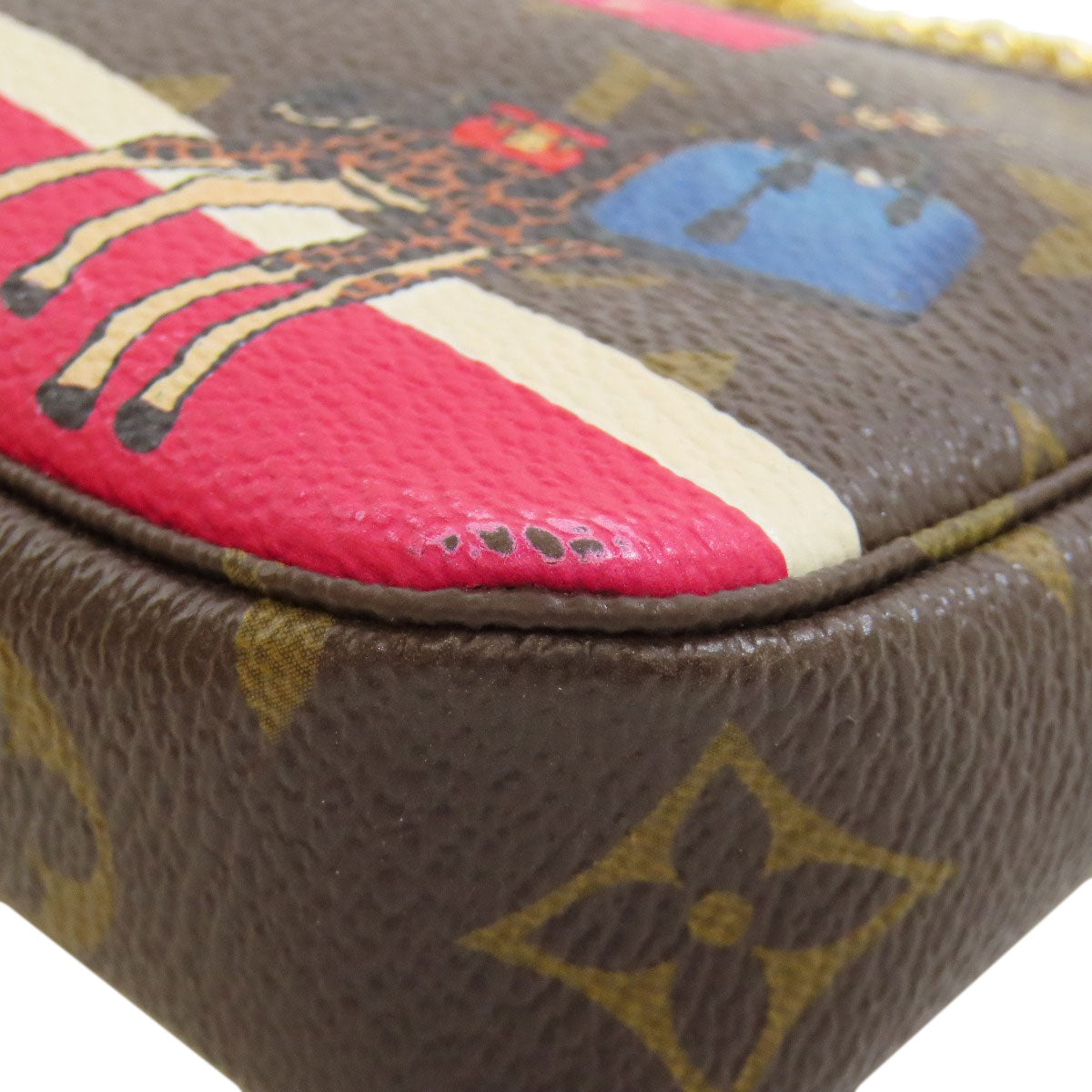 LOUIS VUITTON Accessory pouch M62087 Monogram canvas Brown Mini Pochettes & Accessories Giraffe Women Used