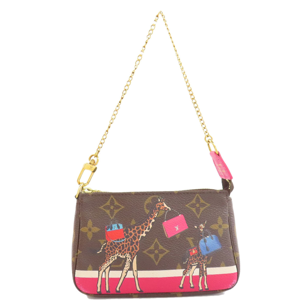 LOUIS VUITTON Accessory pouch M62087 Monogram canvas Brown Mini Pochettes & Accessories Giraffe Women Used