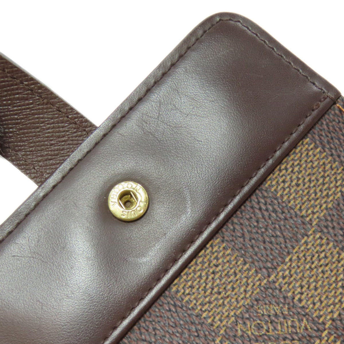LOUIS VUITTON Bifold Wallet M61668 Damier canvas Brown Compact zip Women Used