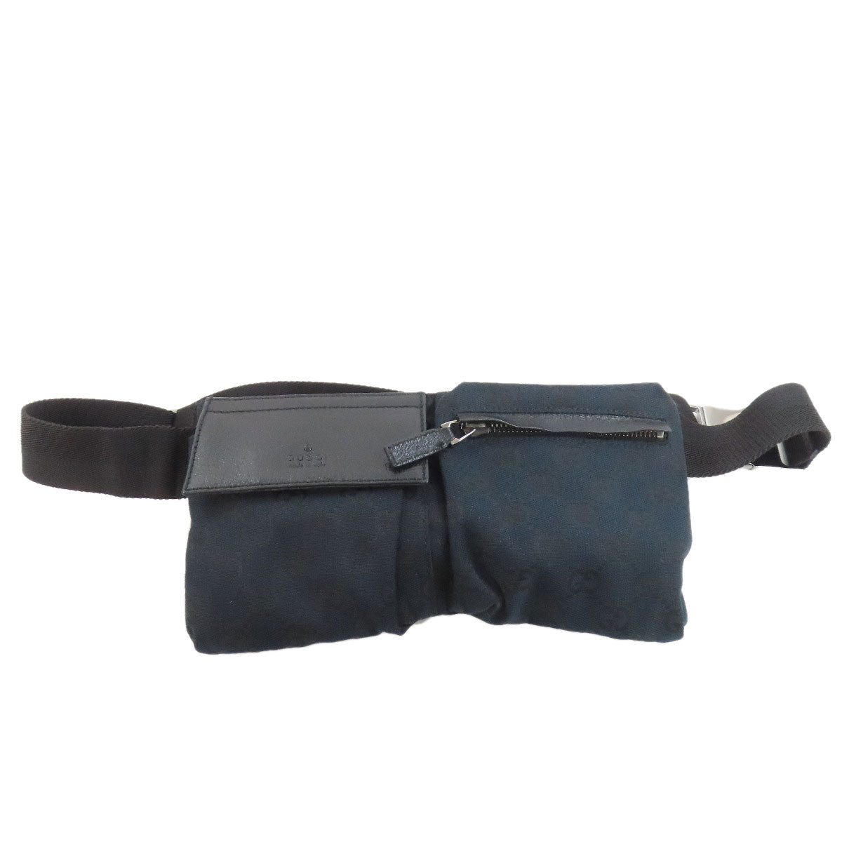 GUCCI Hip bag 162962 canvas black GG Women Used