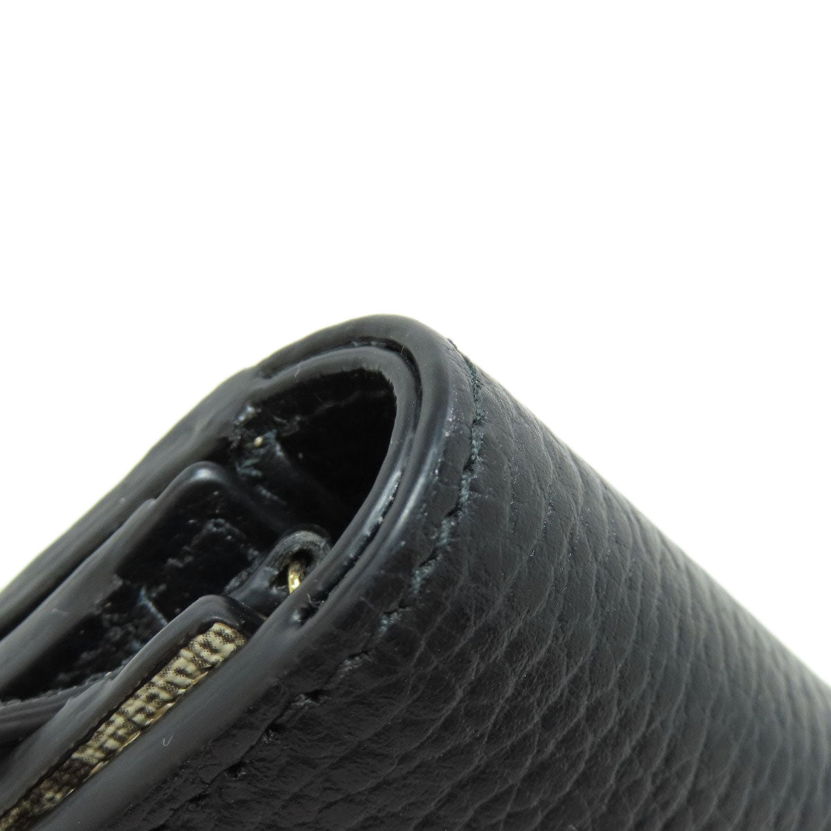 GUCCI Bifold Wallet 598587 leather black Double G Bicolor Medium Wallet Women Used
