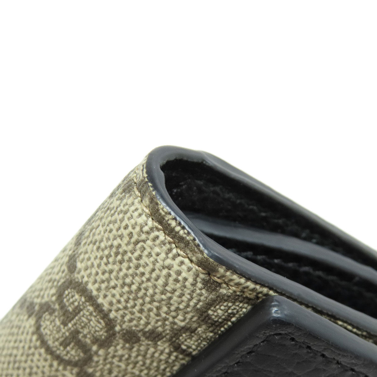 GUCCI Bifold Wallet 598587 leather black Double G Bicolor Medium Wallet Women Used