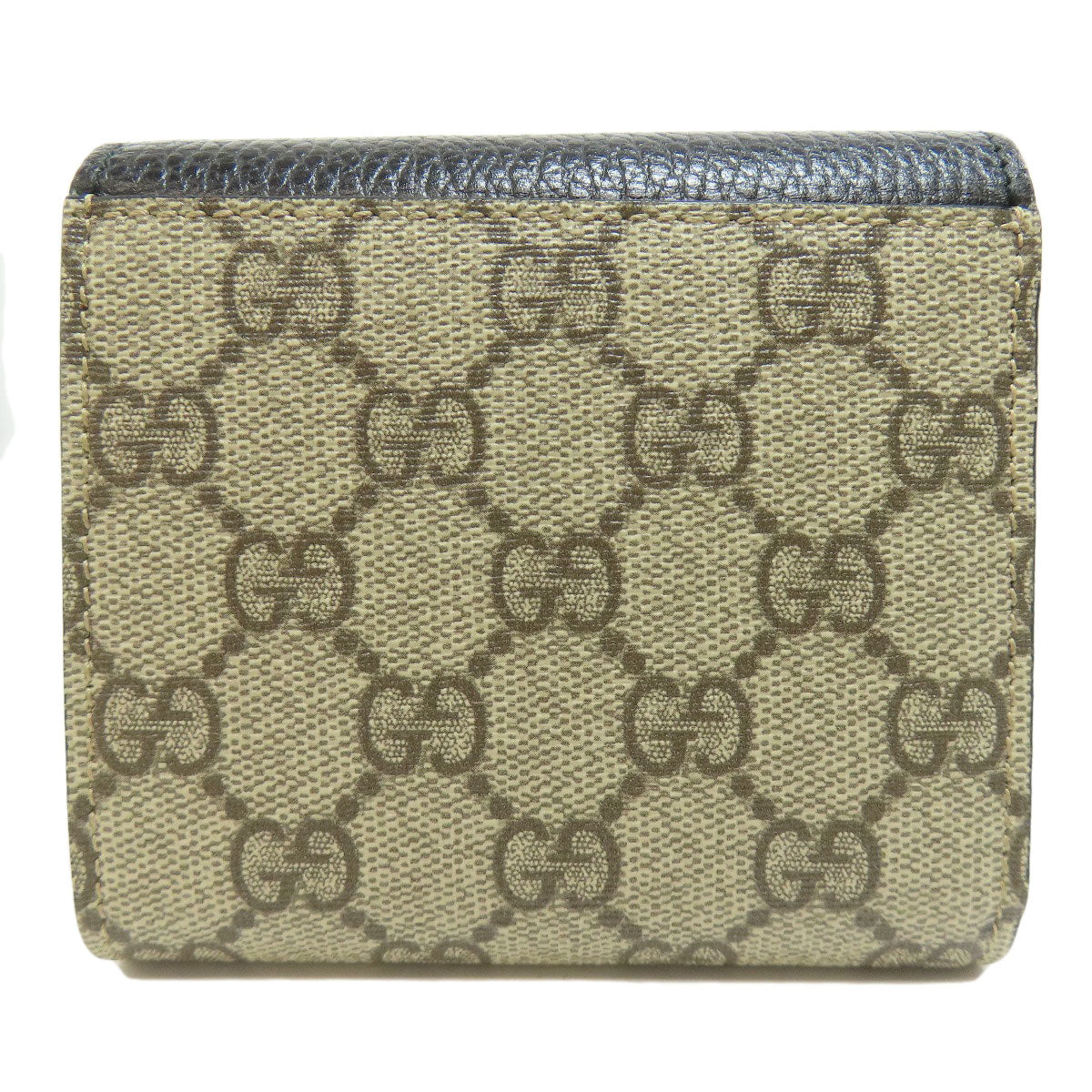 GUCCI Bifold Wallet 598587 leather black Double G Bicolor Medium Wallet Women Used
