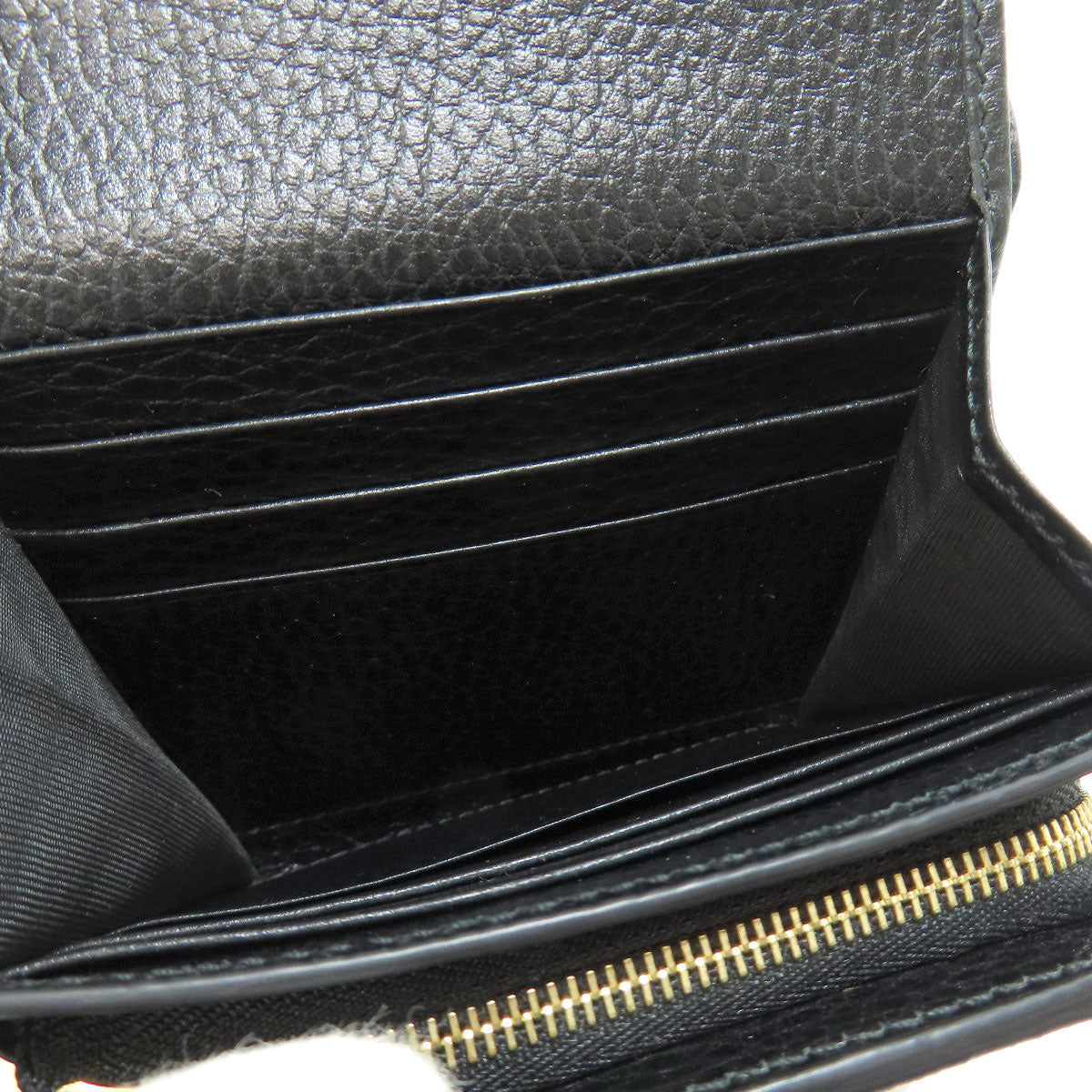 GUCCI Bifold Wallet 598587 leather black Double G Bicolor Medium Wallet Women Used
