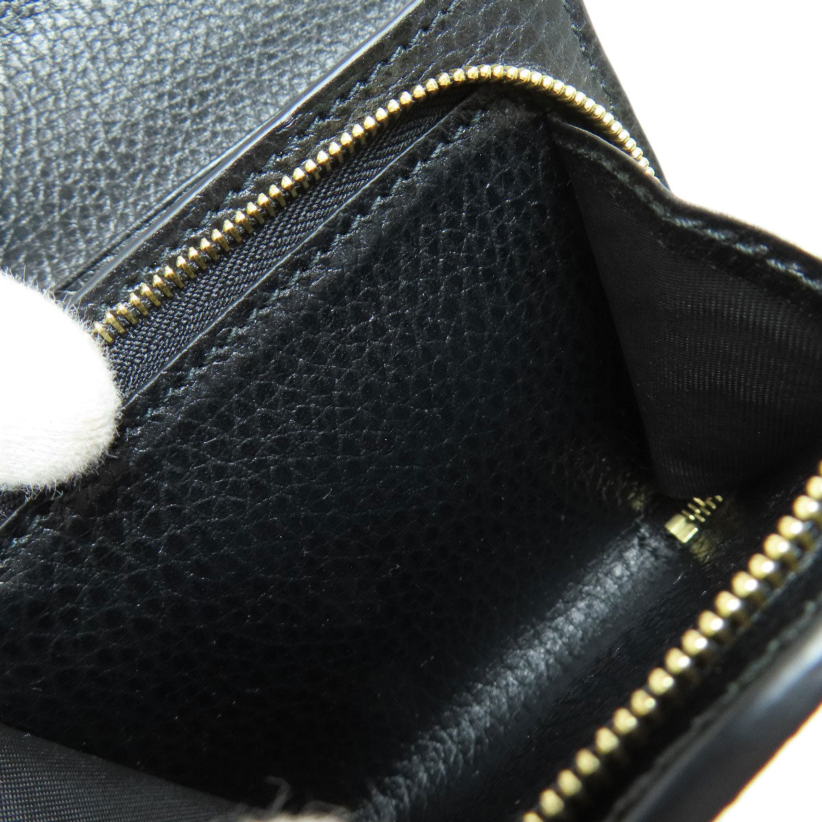 GUCCI Bifold Wallet 598587 leather black Double G Bicolor Medium Wallet Women Used