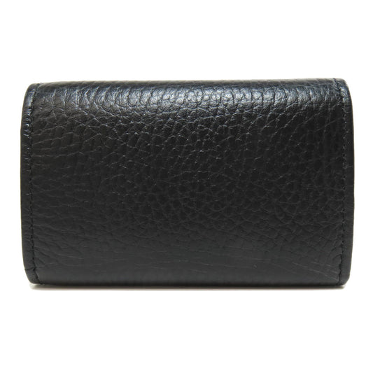 GUCCI Key case Key holder  456118 leather black Double G Women Used