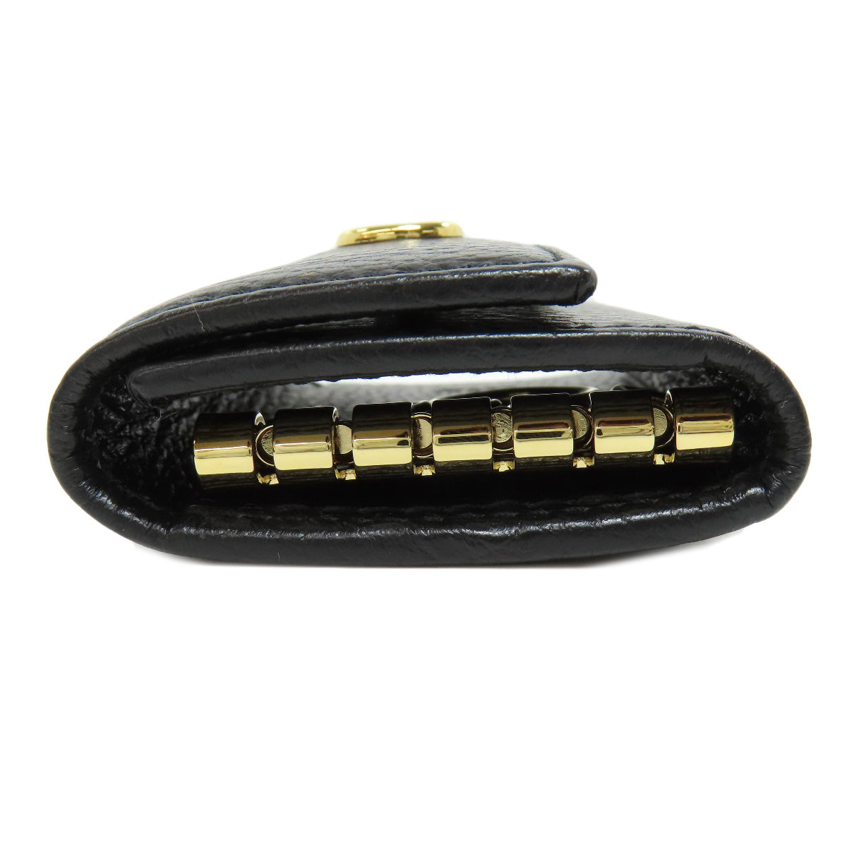GUCCI Key case Key holder  456118 leather black Double G Women Used