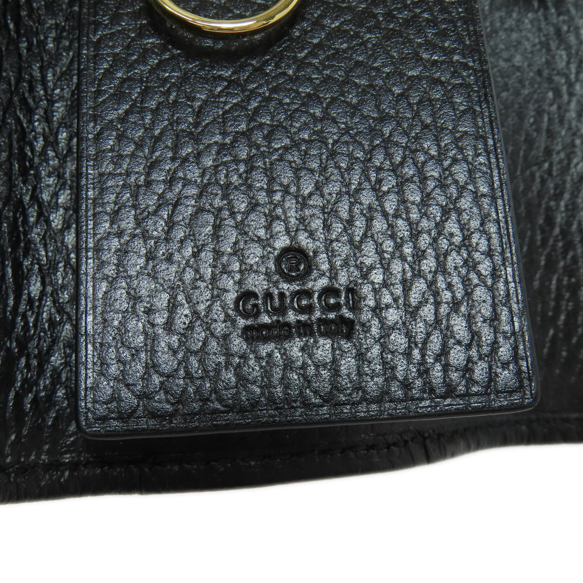 GUCCI Key case Key holder  456118 leather black Double G Women Used
