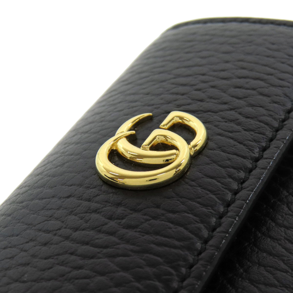 GUCCI Key case Key holder  456118 leather black Double G Women Used