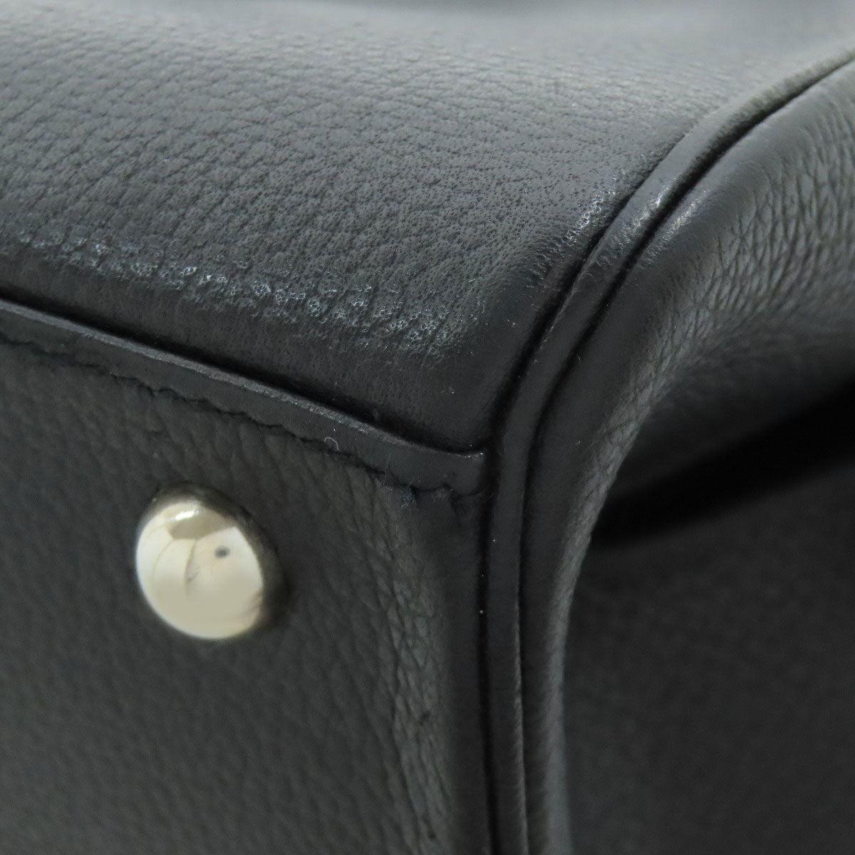 HERMES Tote Bag Calfskin black Paris Bonbay 35 SilverMetal