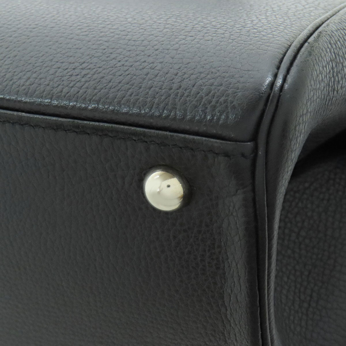 HERMES Tote Bag Calfskin black Paris Bonbay 35 SilverMetal
