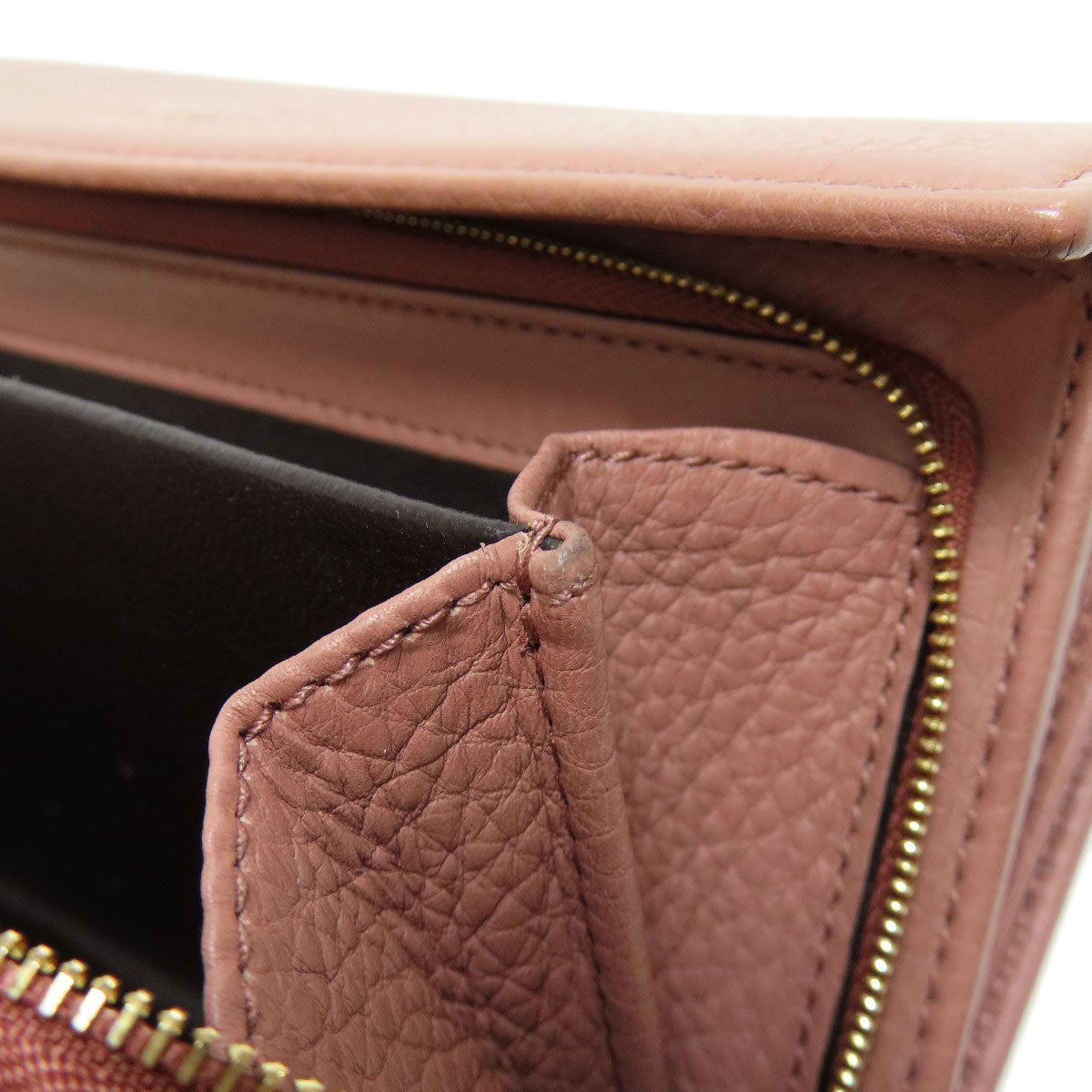 GUCCI Long Wallet Purse 376186 leather pink Swing Women Used
