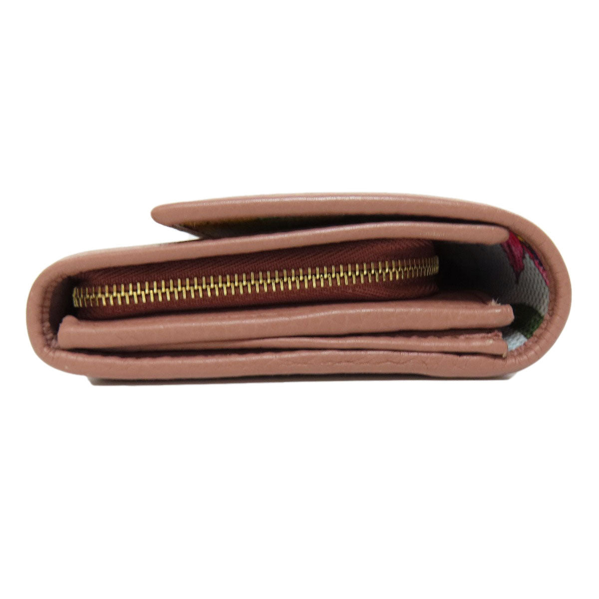GUCCI Long Wallet Purse 376186 leather pink Swing Women Used