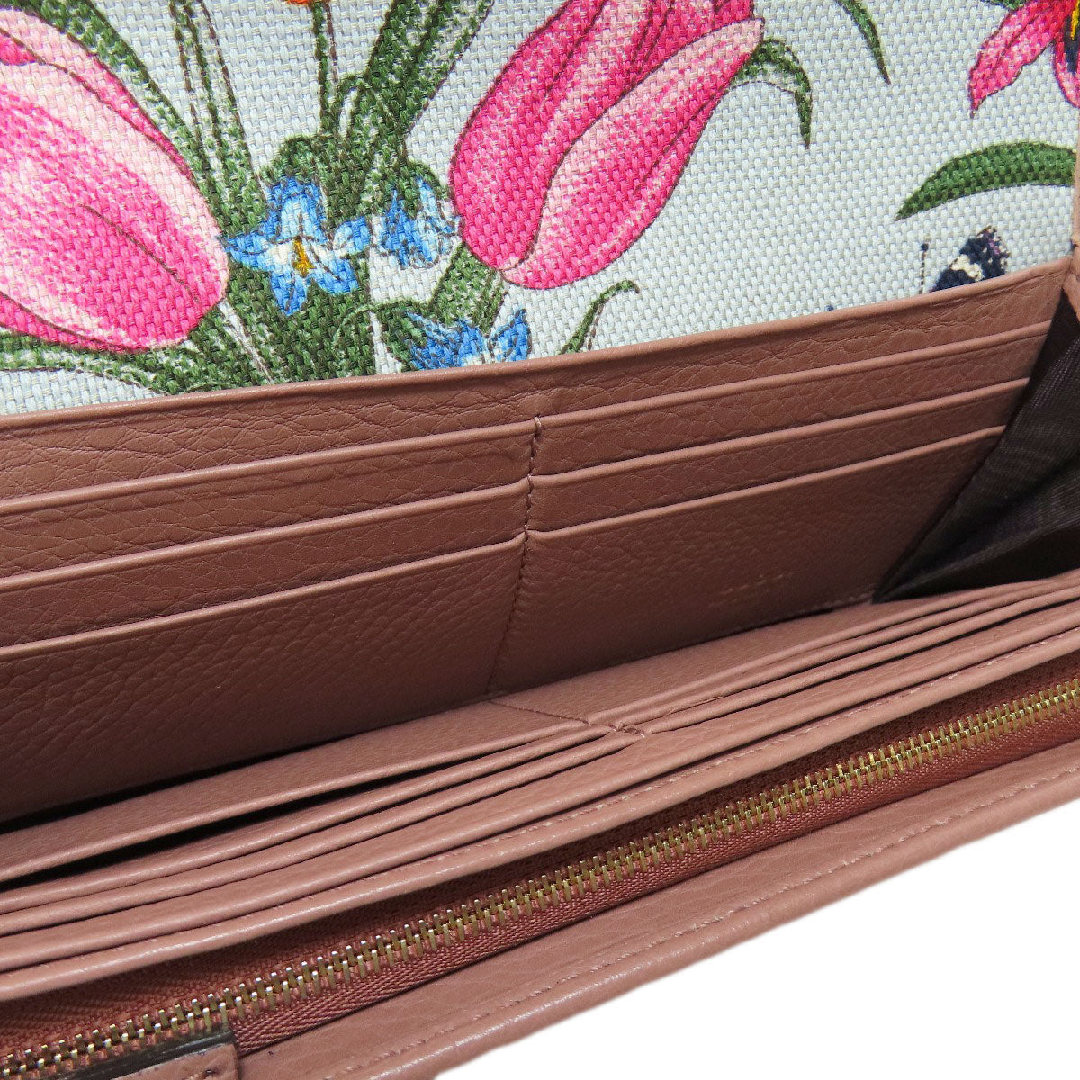 GUCCI Long Wallet Purse 376186 leather pink Swing Women Used
