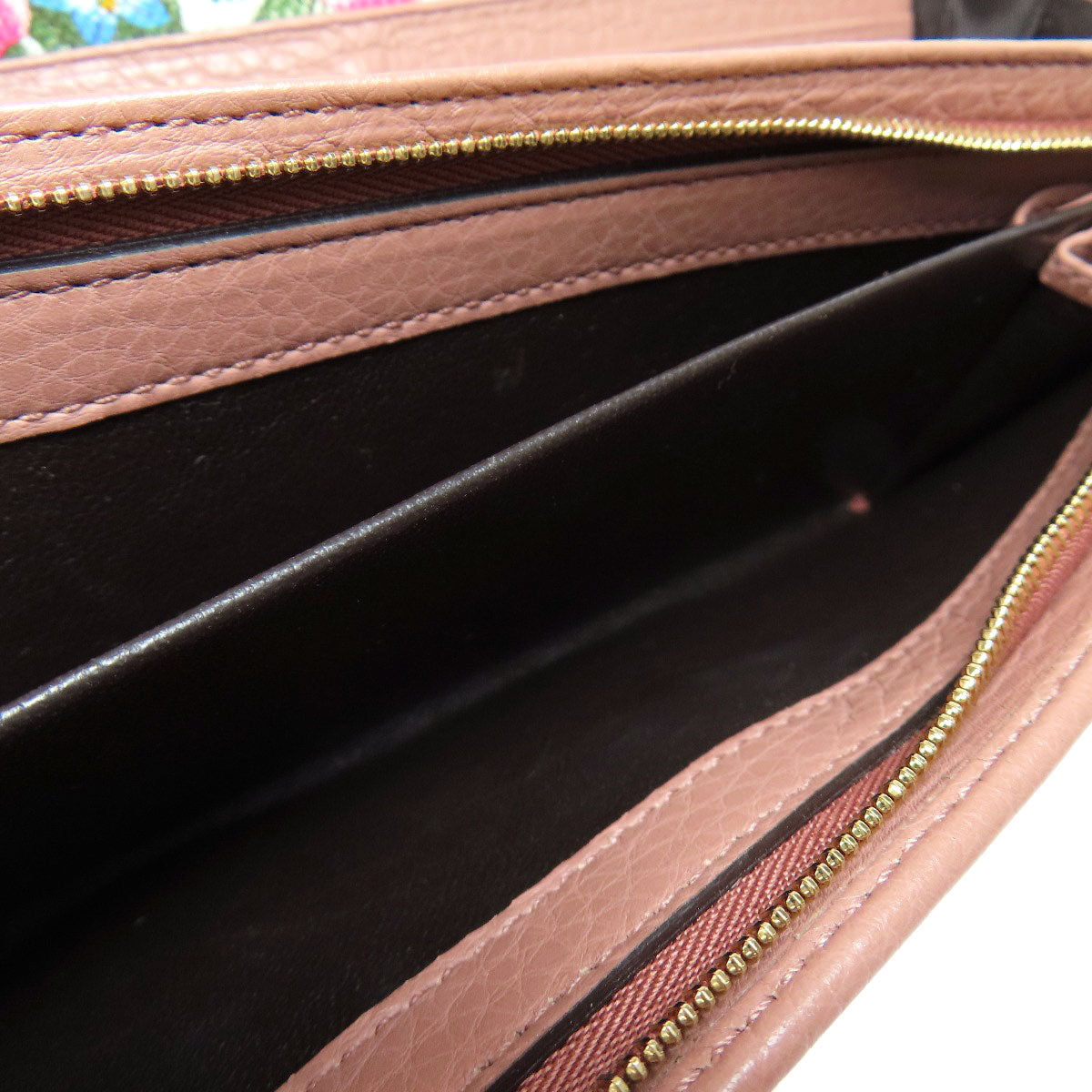 GUCCI Long Wallet Purse 376186 leather pink Swing Women Used