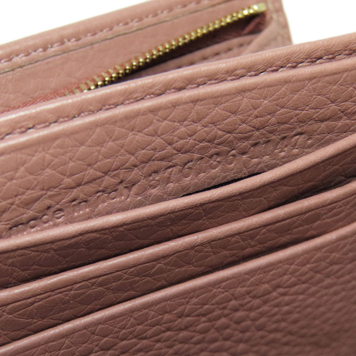 GUCCI Long Wallet Purse 376186 leather pink Swing Women Used