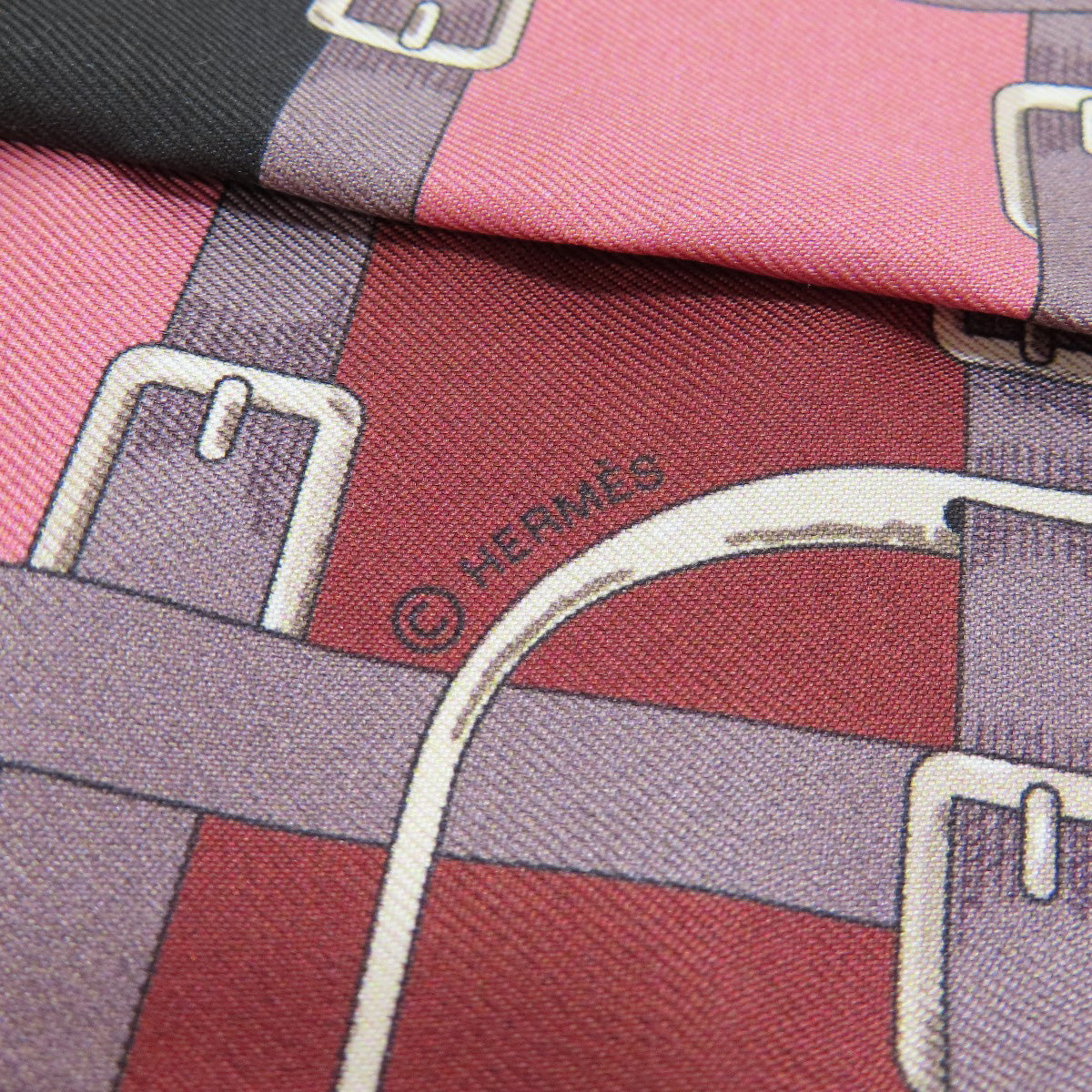 HERMES scarf silk Brown Twilly Women Used