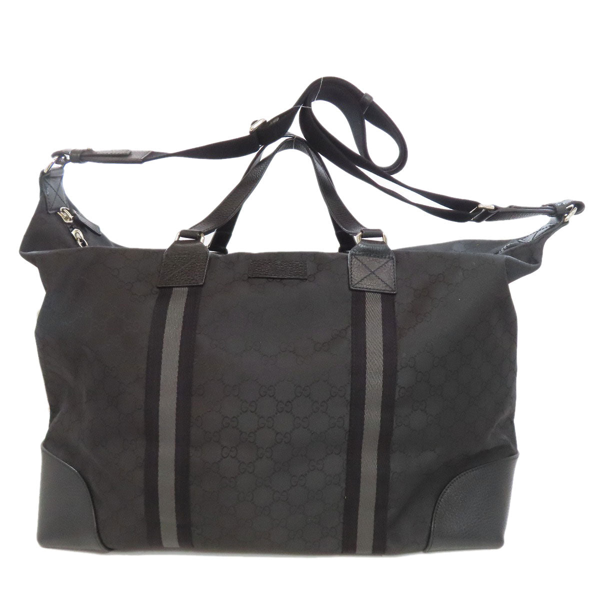 GUCCI Boston Duffel bag 449180 Nylon black GG outlet Women Used
