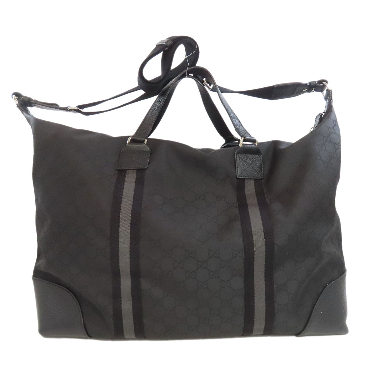 GUCCI Boston Duffel bag 449180 Nylon black GG outlet Women Used