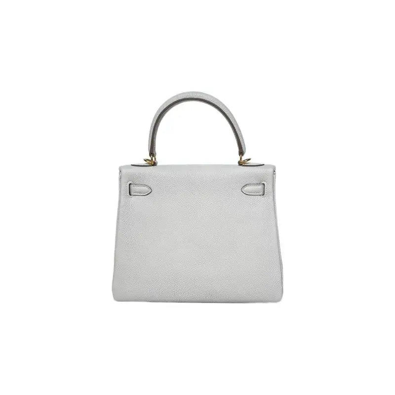 HERMES Kelly 25 cream gray Togo leather Bag Handbag (25,28)