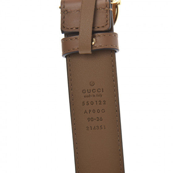 Gucci Leather Belt with Interlocking GG Horse bit Buckle in Taupe Brown