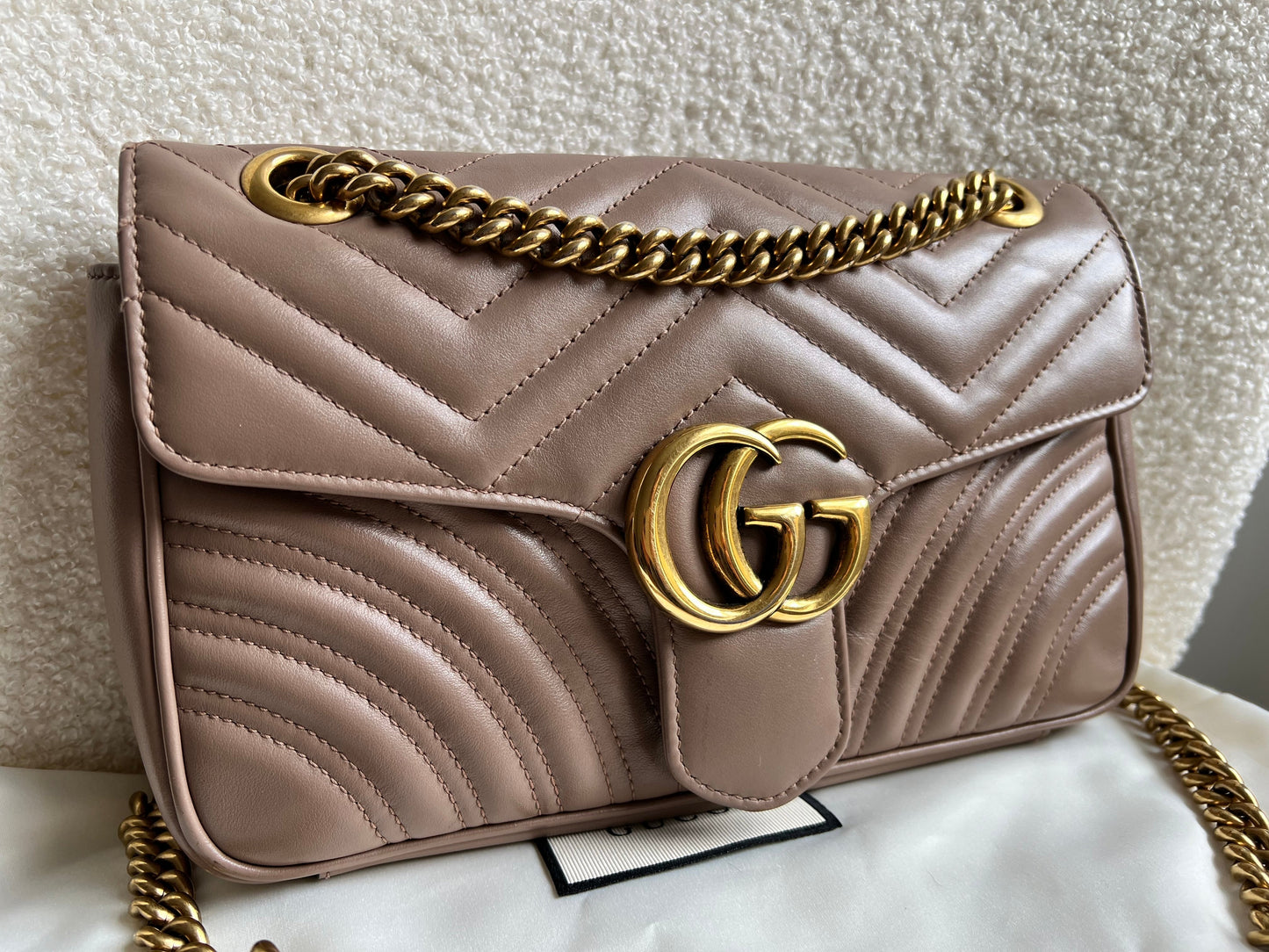 Gucci GG Dusty Pink Marmont Small Shoulder Bag (RRP £2070)