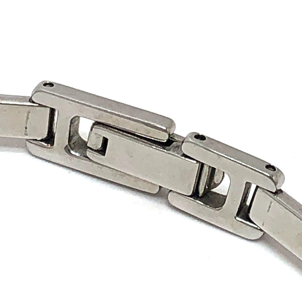 GUCCI Watches Quartz Stainless Steel Silver 1900L Bungle Square black dial Women Used